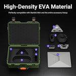 DAIERTEK Starlink Mini Travel Bag open view showcasing custom-cut foam compartments organizing the satellite dish and accessories.
