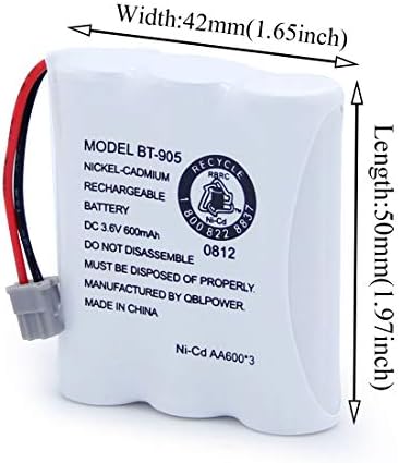 BAOBIAN BT800 replacement battery pack showing the detailed wire setup and small gray terminal connector.