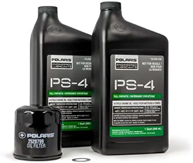Two quarts of authentic powersports engine oil with genuine oil filter