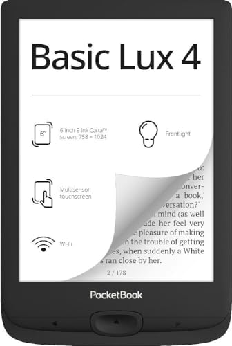 PocketBook Basic Lux 4 close up of E-Ink paper-like display