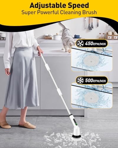Ctmast bathroom cleaning brush with three different interchangeable heads