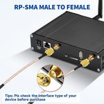 Bingfu networking antenna extension line demonstrating connection points for wireless routers and security cameras