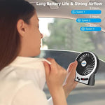 Close-up view of the efluky small desk fan control buttons and speed indicator lights.