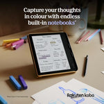Back view of Kobo Libra Colour eReader highlighting sustainable design
