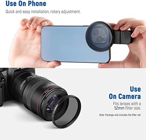 Neewer 52mm filter set accessories and lens clamp