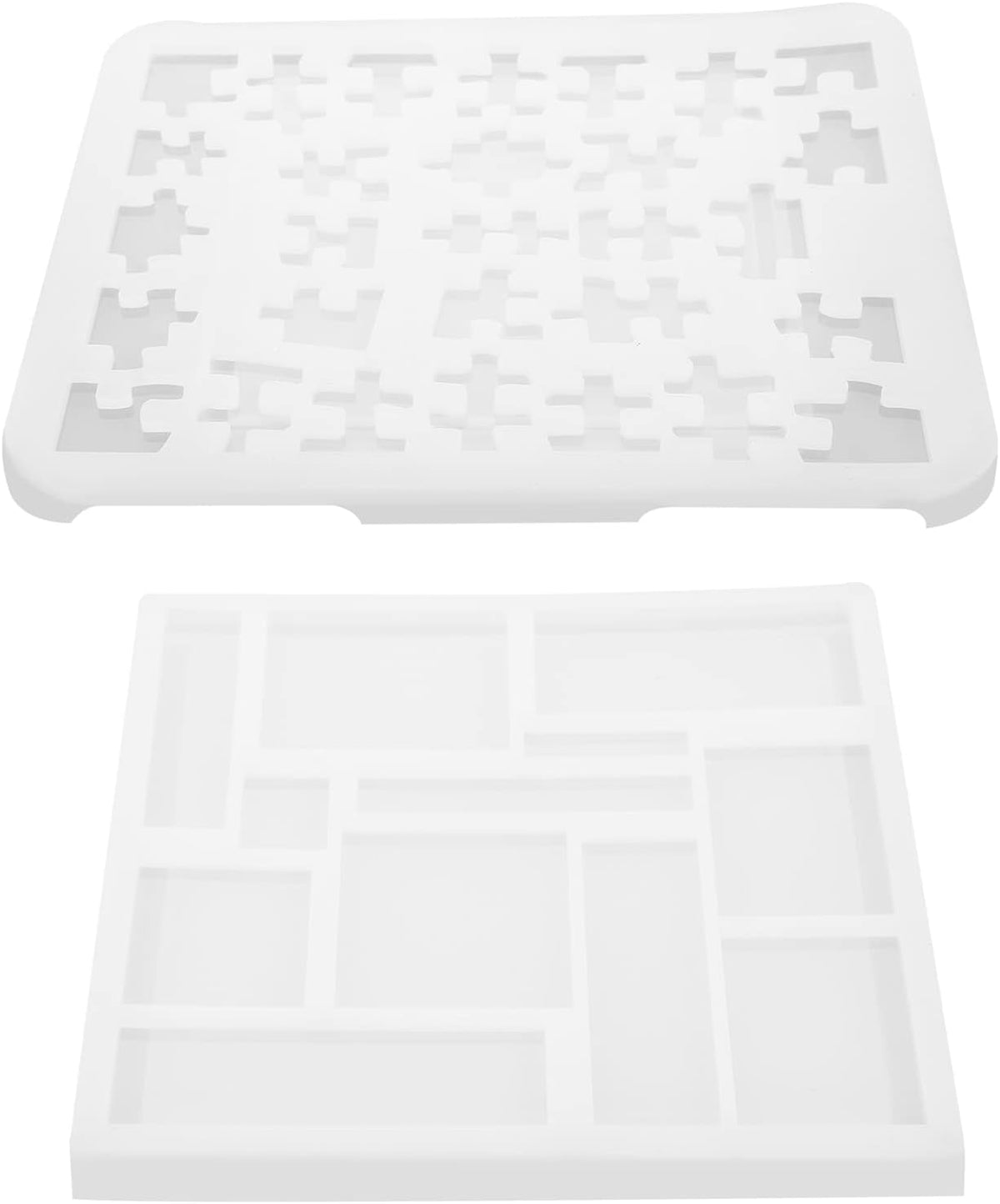 EXCEART geometric puzzle mold front view for resin casting