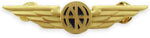 Luso Aviation pilot wings lapel pin front view with polished satin finish