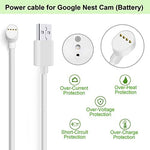 WOFTD weatherproof charging cable for security camera demonstrating the secure magnetic attachment point