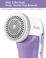 Ruidla fabric shaver with removable lint bin and cleaning brush