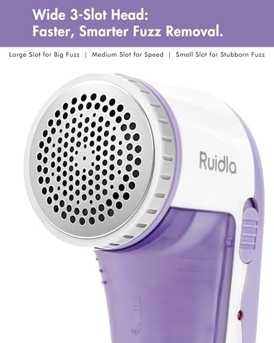Ruidla fabric shaver with removable lint bin and cleaning brush