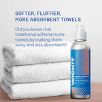 Athletic activewear and towels looking fresh after using Wickit fabric softener