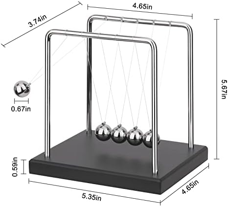 Side angle view of QLKUNLA physics kinetic motion toy