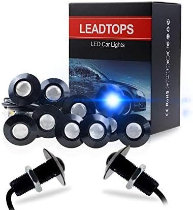 LEADTOPS Eagle Eye LED Lights front view showcasing ten pack of blue custom automotive bulbs