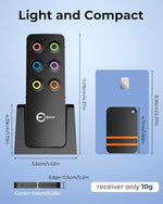 Esky item tracker displaying six distinct color coded receiver tags with keyrings
