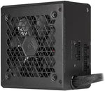 Corsair CX650M semi-modular ATX power supply side profile detailing specifications label