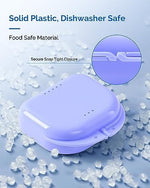 Top and bottom view of JMU dental container showing the integrated ventilation holes