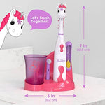 Brusheez kids dental progress chart and unicorn themed toothbrush storage station.