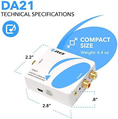 OREI DA21 compact digital audio accessory package contents including the main conversion unit
