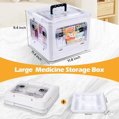 Gifhomfix collapsible plastic medicine container shown fully folded flat for compact home storage