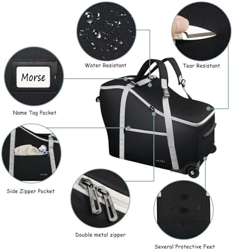 Infant Car Seat Travel Bag Backpack for Airplane, Fits Doona Car Seat Stroller and Base, Padded Carseat Cover for Air Travel, Nuna Pipa Car Seat Travel Bag with Wheels - Image 7
