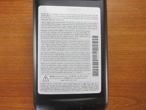 Rear label detail of Mopar transfer case lubricant for BorgWarner systems