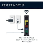 Motorola Power Boost networking unit displaying four Gigabit Ethernet connection slots