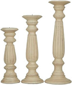 Deco 79 Candle Stands Wood Candle Holder, 18 by 15 by 12-Inch, Brown, Set of 3 - Image 4