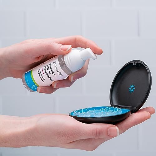 Invisalign Vivera retainer care routine using the no rinse antibacterial foam cleanser