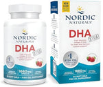 Nordic Naturals DHA Xtra 60 softgels package label displaying high intensity brain and nervous system support benefits