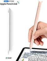 Ultra thin pink silicone stylus sleeve showing magnetic wireless charging attachment on iPad Pro