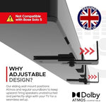 Premium imported speaker mounting solution securely holding home audio equipment.