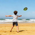 Family pool party accessories layout featuring the buoyant premium imported football.