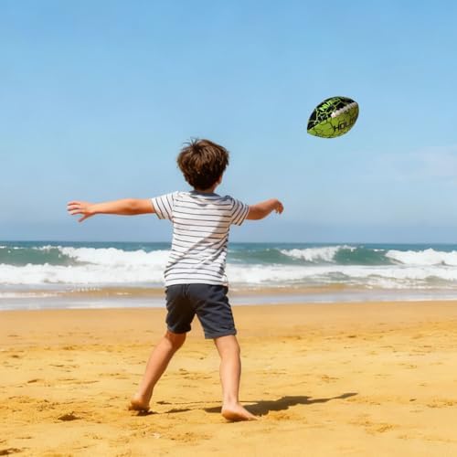 Family pool party accessories layout featuring the buoyant premium imported football.