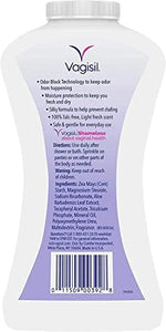 Talc-free Vagisil deodorant powder for moisture protection and freshness.
