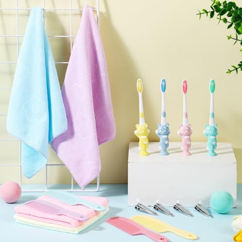 Assorted colorful toothbrushes and combs for children charity gift boxes.