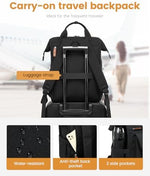 LOVEVOOK classic black and brown travel backpack showcasing the matching small accessory storage pouch