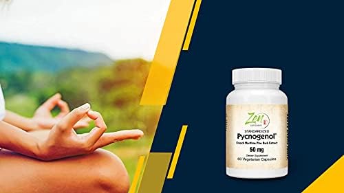 Zen Supplements Pycnogenol 50mg bottle showcasing authentic USA imported packaging