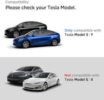Spigen TPU transparent clear film pack applied seamlessly on a black Tesla vehicle door handle.