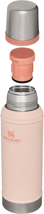 Stanley legendary vacuum insulated bottle showing the leakproof lid detached and used as a cup.