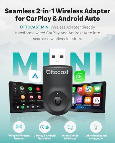 Ottocast Mini adapter plugged into car USB port