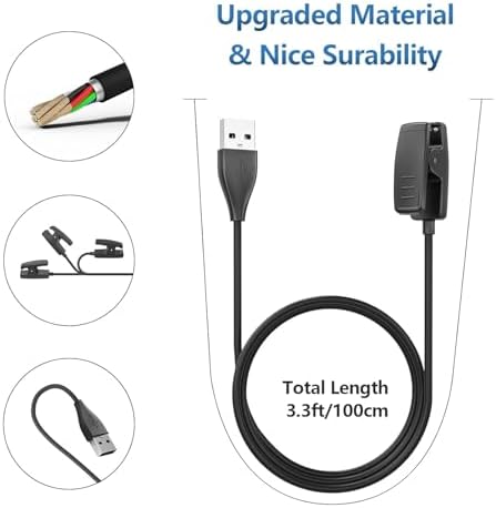 Two pack fitness tracker charging cables showing flexible tangle-free PVC design