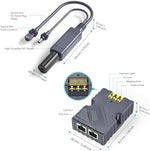 SURVADV Starlink Mini power kit showing the included DC cables and RJ45 adapter connectors laid out flat