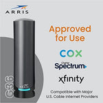 Close up of Arris G36 branding and hardware design