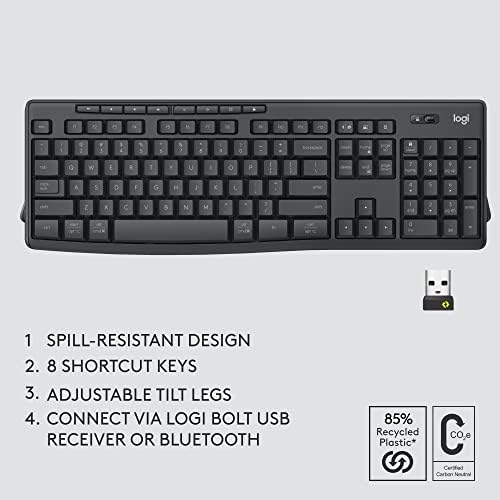 Logitech MK370 business combo packaging showing global enterprise certifications and contents.