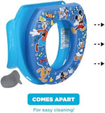 Close up of the soft padded cushion material on the Disney Mickey Mouse training seat