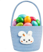 Poschnor handmade holiday container filled with colorful Easter eggs for children.