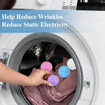 Anti static and anti tangle laundry balls demonstrating how air circulates efficiently through wet clothes