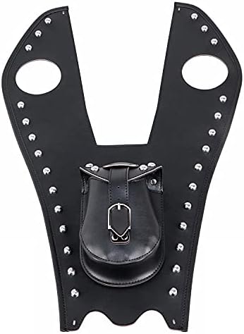 Bid4ze fuel tank panel bag with storage pouch and rivet detailing