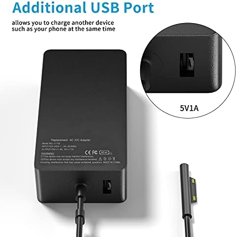 Runpower universal surface power adapter displaying the printed technical output specifications