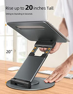 Nulaxy swivel computer stand showing 360 degree rotation capability for office sharing